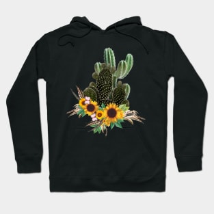 Succulents plants and sunflowers Hoodie